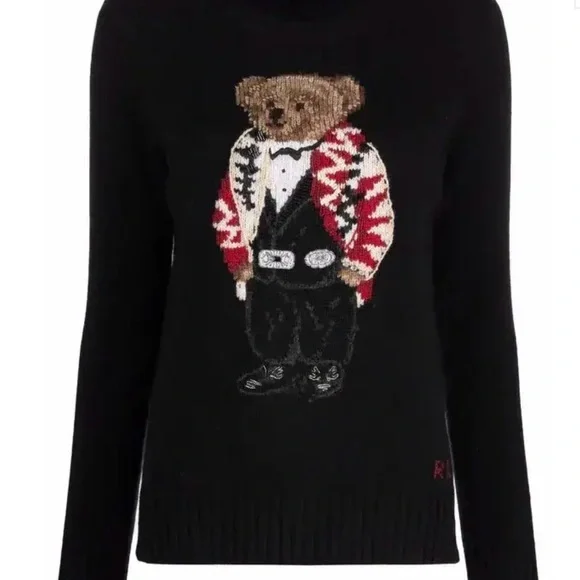 Original Vintage Wool/Cashmere Blended Polo Bear in Tuxedo and Cardigan